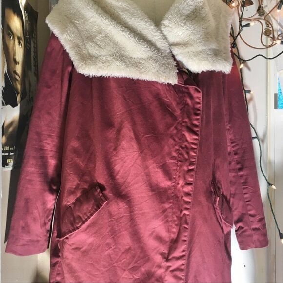PacSun LA Hearts Coat Red Shawl Collar Size M Tech Preppy Western 🎉 Host Pick 🎉 - Picture 7 of 16